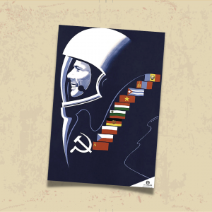 POSTER 0037 - YURİ GAGARİN - KOZMONOT - SOVYET AFİŞİ - KUŞE KAĞIT (33X48)