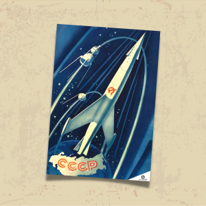 POSTER 0058 - UZAY GEMİSİ - SOVYET AFİŞİ - KUŞE KAĞIT (33X48)