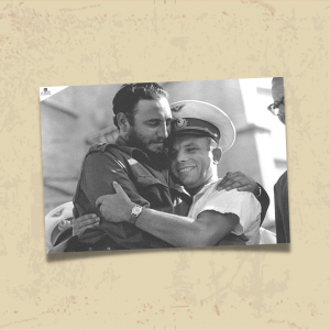 POSTER 0073 - YURİ GAGARİN VE FİDEL CASTRO - KUŞE KAĞIT (33X48)