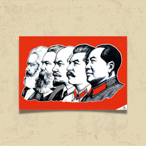 POSTER 0091 - MARX, ENGELS, LENİN, STALİN, MAO - KUŞE KAĞIT (33X48)