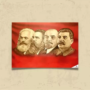 POSTER 0093 - MARX, ENGELS, LENİN, STALİN - SOVYET POSTERİ - KUŞE KAĞIT (33X48)