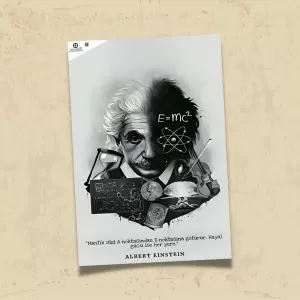POSTER 0101 - ALBERT EINSTEIN AFİŞİ, HAYALGÜCÜ SÖZLERİ - KUŞE KAĞIT (33X48)
