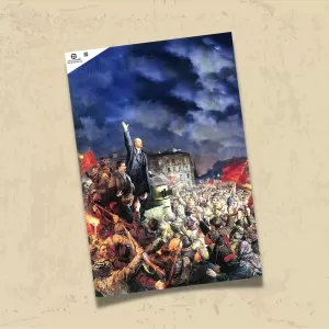 POSTER 0123 - LENİN VE STALİN EKİM DEVRİMİ SIRASINDA, İLLÜSTRASYON - KUŞE KAĞIT (33X48)