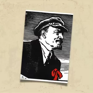 POSTER 0187 - LENİN İLLÜSTRASYON - LİTOGRAFİ - KUŞE KAĞIT (33X48)