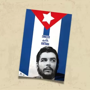 POSTER 0195 - CHE GUEVARA VE KÜBA BAYRAĞI KOLAJ - KUŞE KAĞIT (33X48)