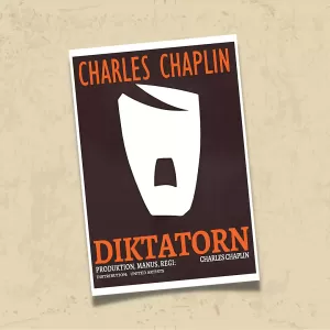 POSTER 0208 - CHARLIE CHAPLIN - THE GREAT DICTATOR - İSVEÇÇE FİLM AFİŞİ - KUŞE KAĞIT (33X48)