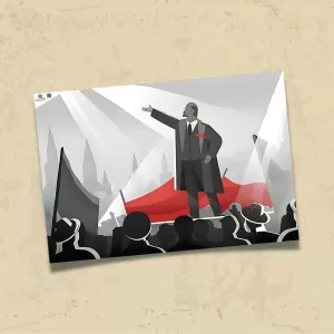 POSTER 0215 - LENİN DİJİTAL İLLÜSTRASYON - KUŞE KAĞIT (33X48)