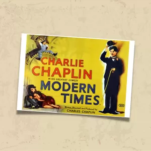 POSTER 0218 - CHARLIE CHAPLIN - MODERN TIMES - FİLM AFİŞİ - KUŞE KAĞIT (33X48)