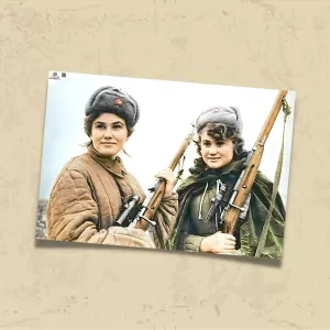 POSTER 0222 - SOVYET KADIN KESKİN NİŞANCILAR - KUŞE KAĞIT (33X48)