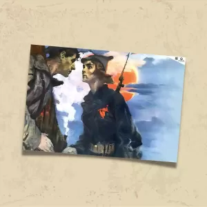 POSTER 0235 - İSTASYONDA VEDALAŞAN DEVRİMCİ ÇİFT - KUŞE KAĞIT (33X48)