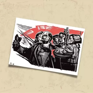 POSTER 0243 - LENİN İLLÜSTRASYON - LİTOGRAFİ - KUŞE KAĞIT (33X48)
