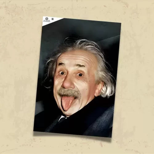 POSTER 0110 - ALBERT EINSTEIN, RENKLİ FOTOĞRAF, AFİŞ - KUŞE KAĞIT (33X