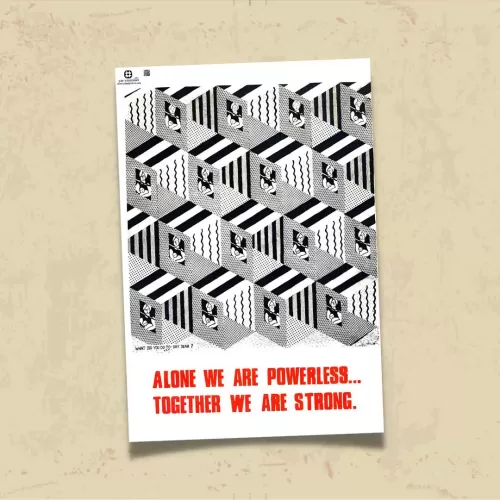 POSTER 0117 - KADIN HAREKETİ, FEMİNİST PROPAGANDA AFİŞİ - TEK BAŞINA ZAYIF, BİRLİKTE GÜÇLÜYÜZ - KUŞE KAĞIT (33X48)