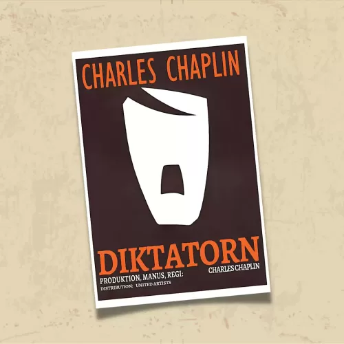 POSTER 208 - CHARLIE CHAPLIN - THE GREAT DICTATOR - İSVEÇÇE FİLM AFİŞİ